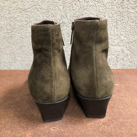 Aquatalia Fire Suede Booties Olive Green - Picture 10 of 12